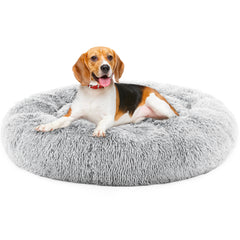 24 Inch Round Fluffy Plush Bed - Paw & Planet