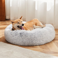 24 Inch Round Fluffy Plush Bed - Paw & Planet