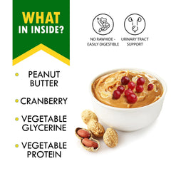 Dog Peanut Butter Bones With Cranberry Rawhide - Paw & Planet