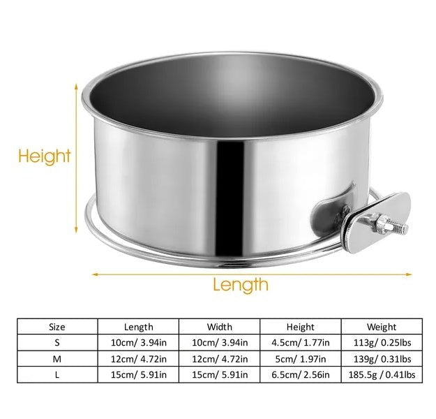 Tainless Steel Dog Bowl Pets Hanging Food Bowl Detachable Pet - Paw & Planet