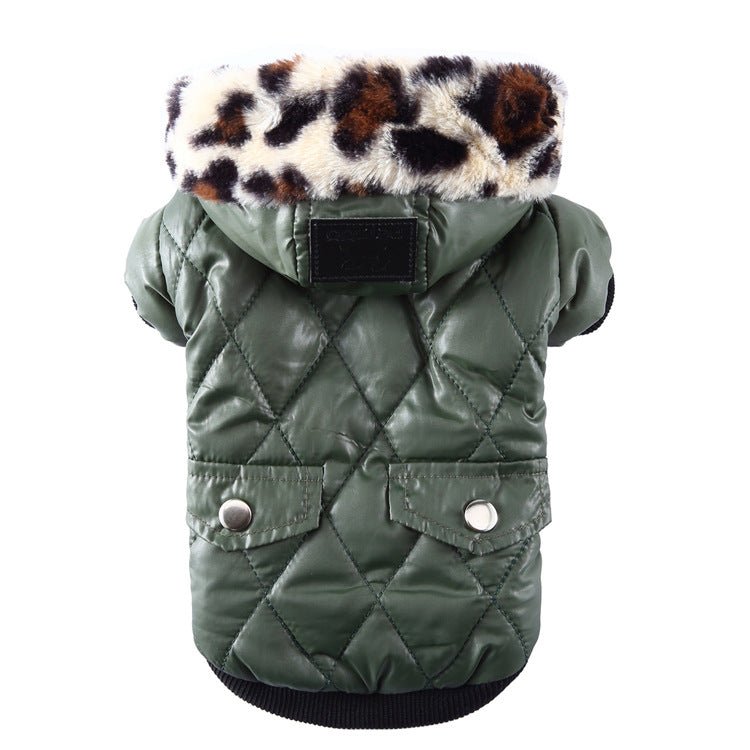 Cross-border pet supplies pet clothes dog clothes autumn and winter fur collar coat pet dog clothing - Paw & Planet