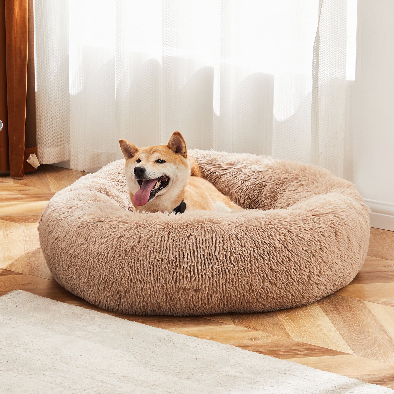 24 Inch Round Fluffy Plush Bed - Paw & Planet
