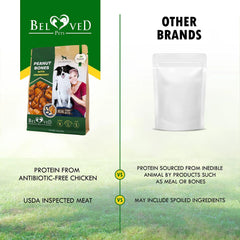 Dog Peanut Butter Bones With Cranberry Rawhide - Paw & Planet