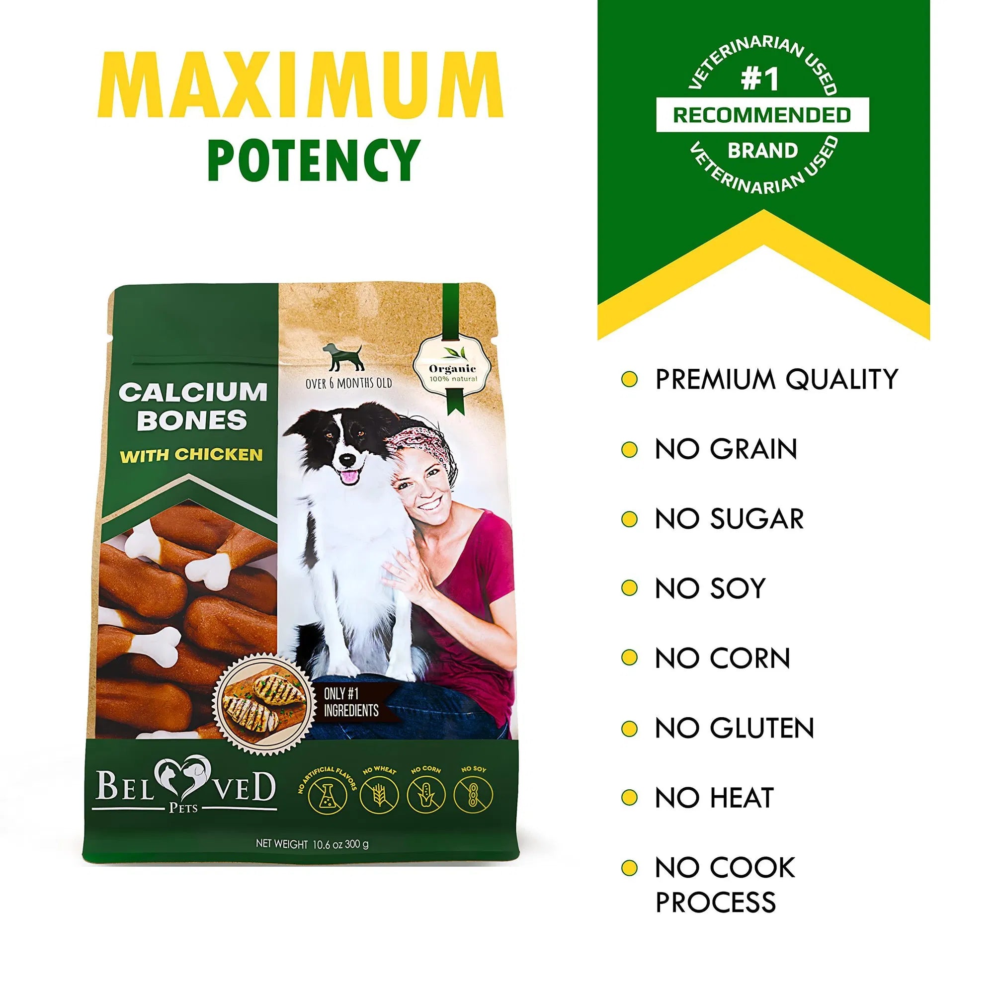 Dog Calcium Bones Wrapped Chicken & Rawhide Free Chew Treats Pet Healthy Dried Snacks Grain Free Organic Meat Chews For Training Small Large Dogs - Paw & Planet