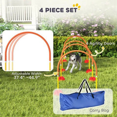 4 Piece Dog Agility Course Backyard Set , Carry Bag - Paw & Planet