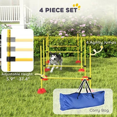 4 Piece Dog Agility Course Backyard Set , Carry Bag - Paw & Planet