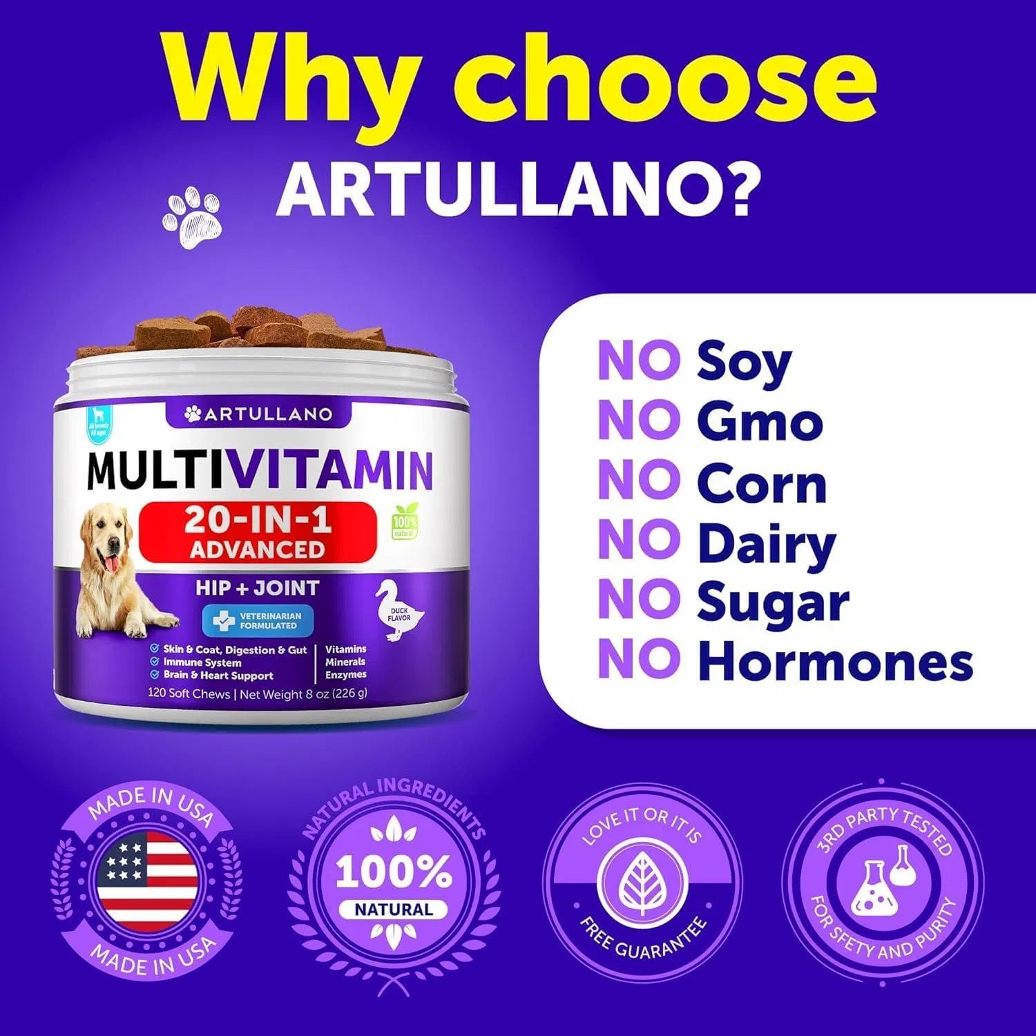 Dog Multivitamin Chewable With Glucosamine 20 In 1 - Paw & Planet